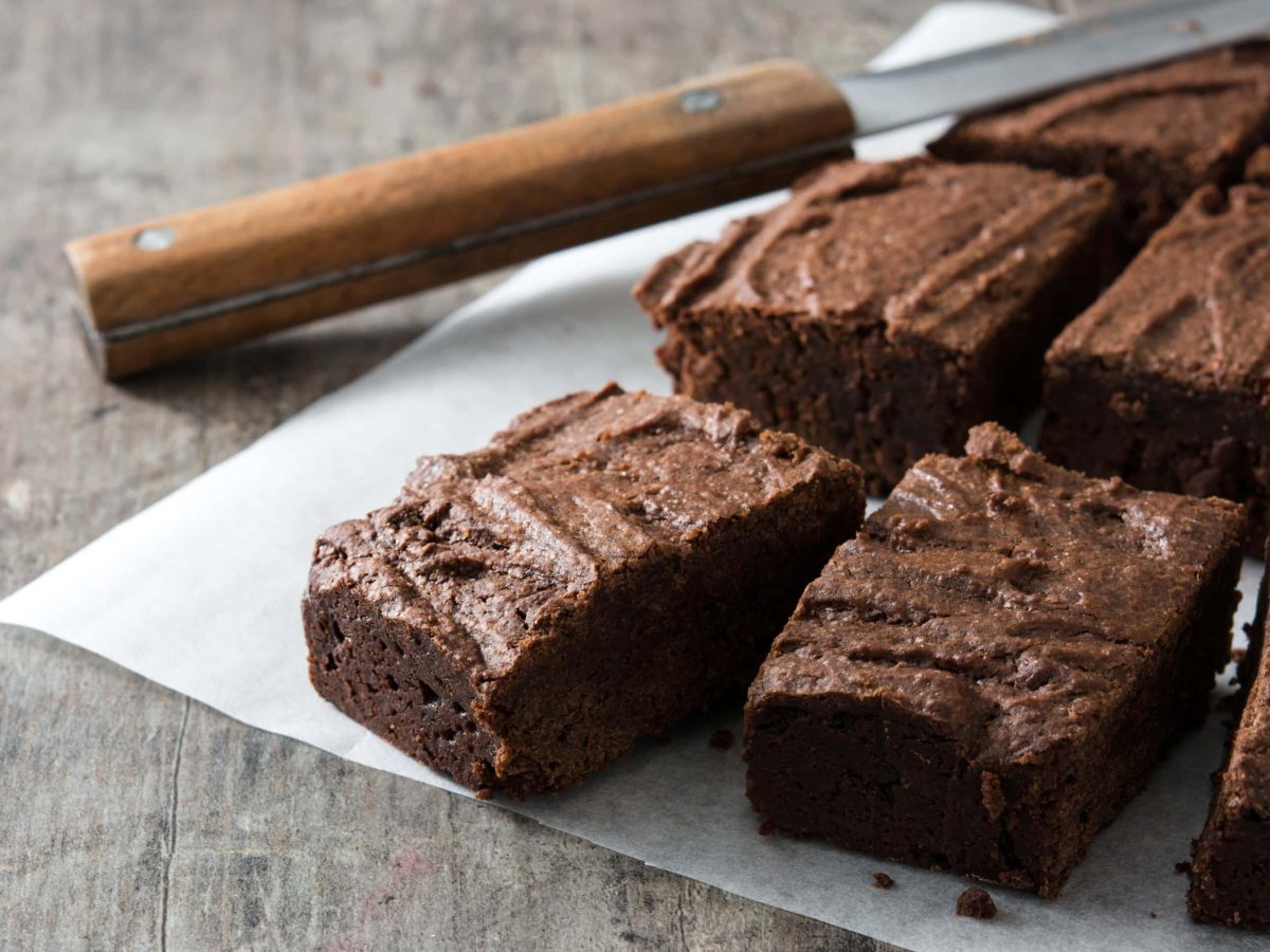 Blumenkohl-Brownies angeschnitten