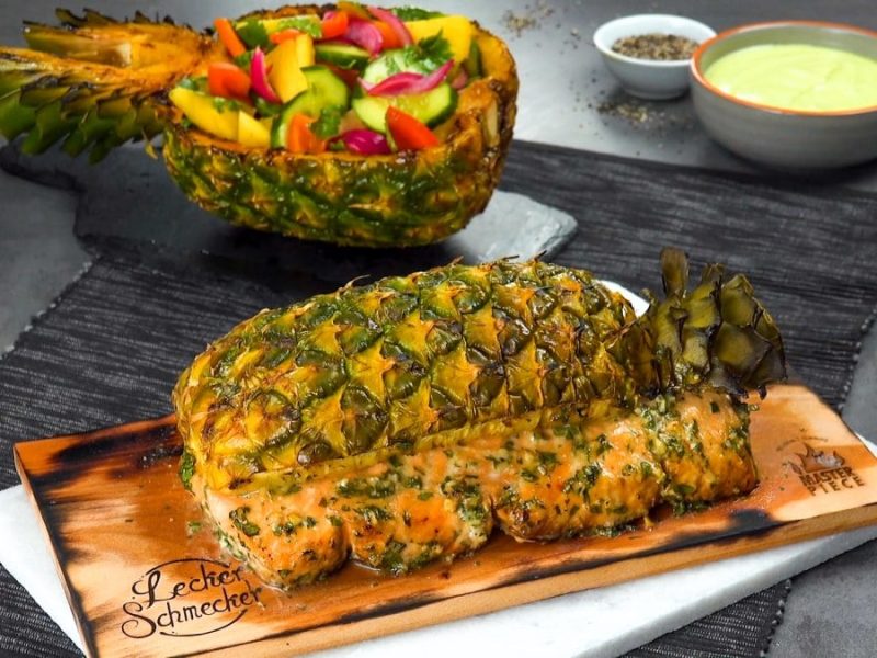 Lachsfilet mit Ananas vom Grill