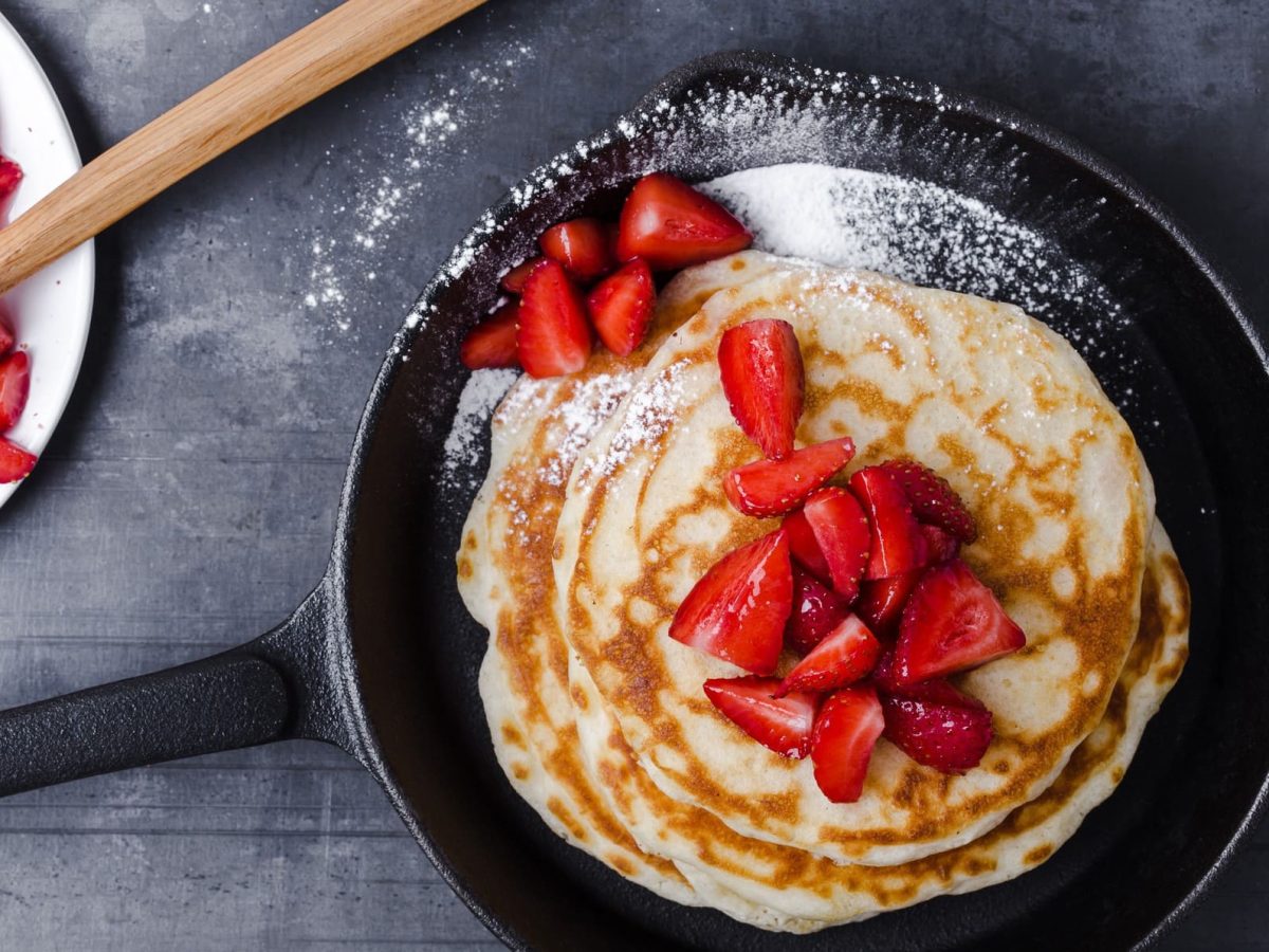 Pancakes mit Erdbeeren