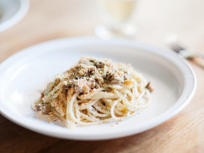 Pasta mit Fenchel-Sahnesoße mit Sardinen