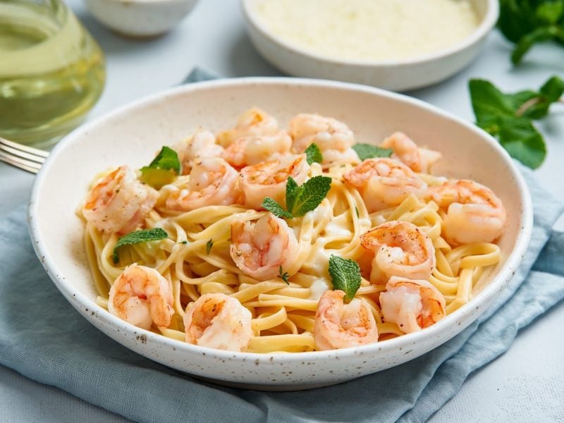 Tagliatelle mit knackigen Garnelen