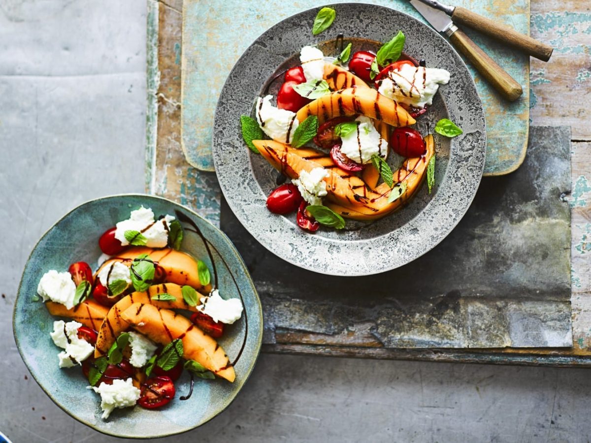 Caprese-Salat mit gegrillter Melone